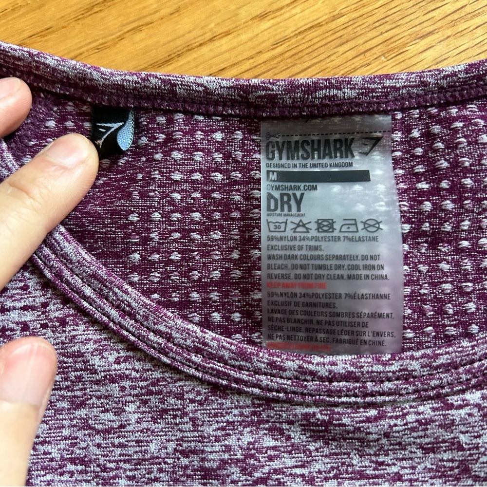 Gymshark vital seamless long sleeve crop top in deep magenta marl - Picture 11 of 11